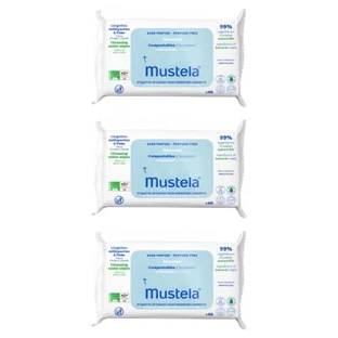 Mustela geurvrije, composteerbare reinigingsdoekjes, verpakking van 3 x 60 doekjes