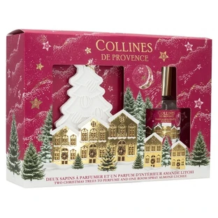 Collines de Provence Gift Set: Scented Pine Trees + Almond-Lychee Home Fragrance, 50 ml
