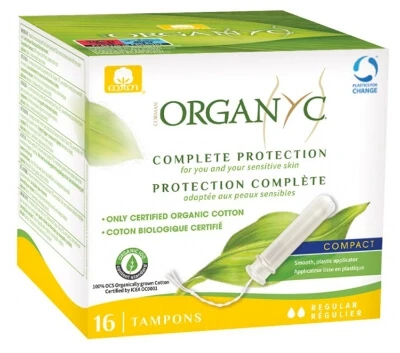Organyc Complete Protection, 16 Pads with Applicator, Regular Flow