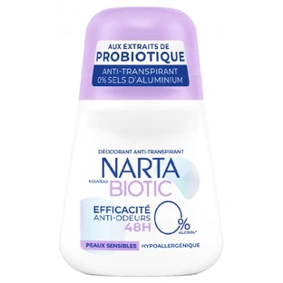 Desodorante antitranspirante Narta Biotic de 48 horas para piel sensible, 50 ml