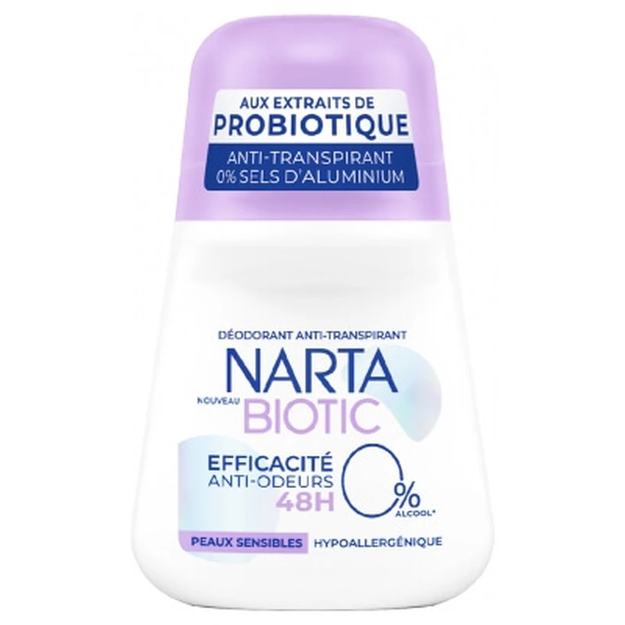 Desodorante antitranspirante Narta Biotic de 48 horas para piel sensible, 50 ml