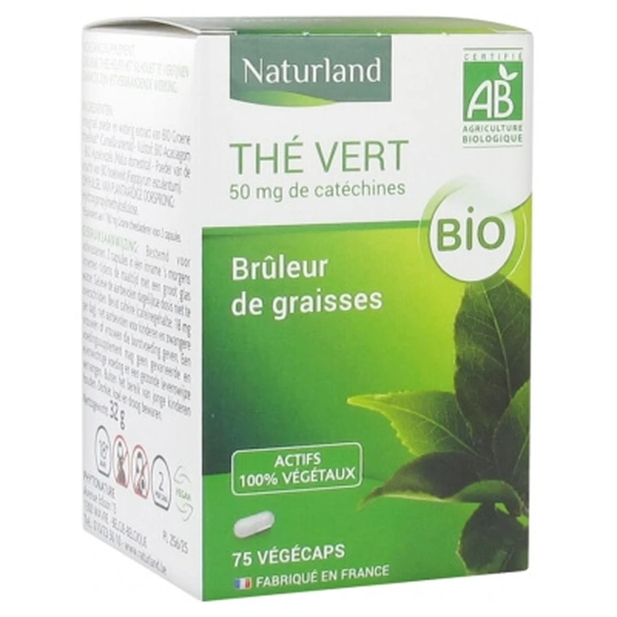 Naturland Thé Vert Bio 75 Végécaps