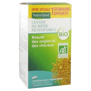 Levadura de cerveza revitalizable ecológica de Naturland, 150 cápsulas vegetales, incluidas 21 cápsulas vegetales de regalo