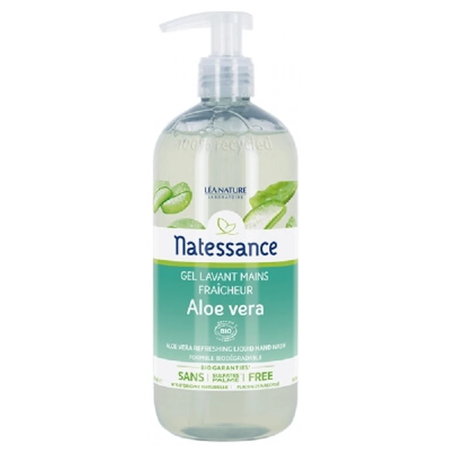 Natessance Bio-Aloe-Vera-Handwaschgel, erfrischend, 500 ml