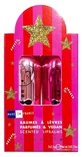 Bálsamo labial perfumado Inuwet Duo Deluxe Metal: sorbete de frambuesa y manzana caramelizada, 2 x 3,5 g