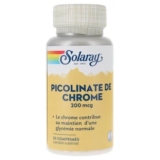 Solaray: picolinato de cromo, 200 mcg, 50 comprimidos