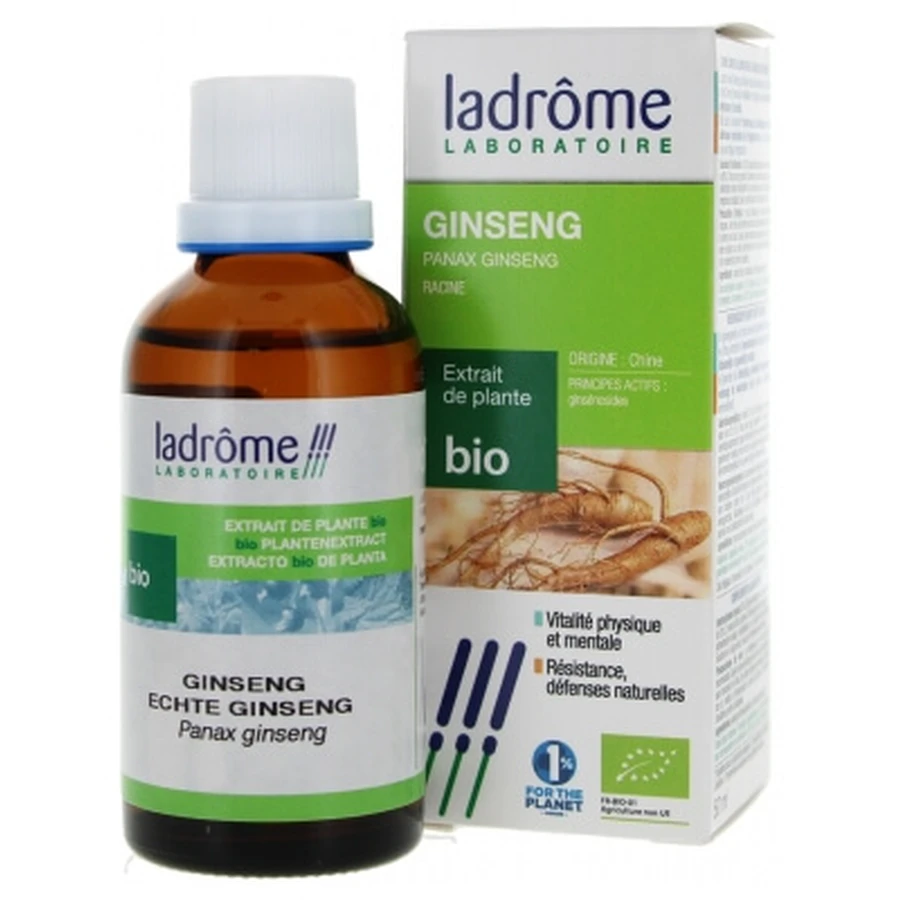 Extracto vegetal de ginseng ecológico Ladrôme, 50 ml