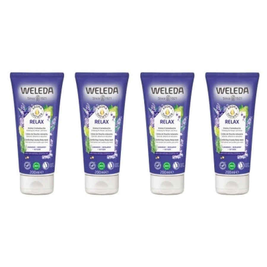 Weleda Relax Kalmerende Douchecrème, 4-pack (elk 200 ml)