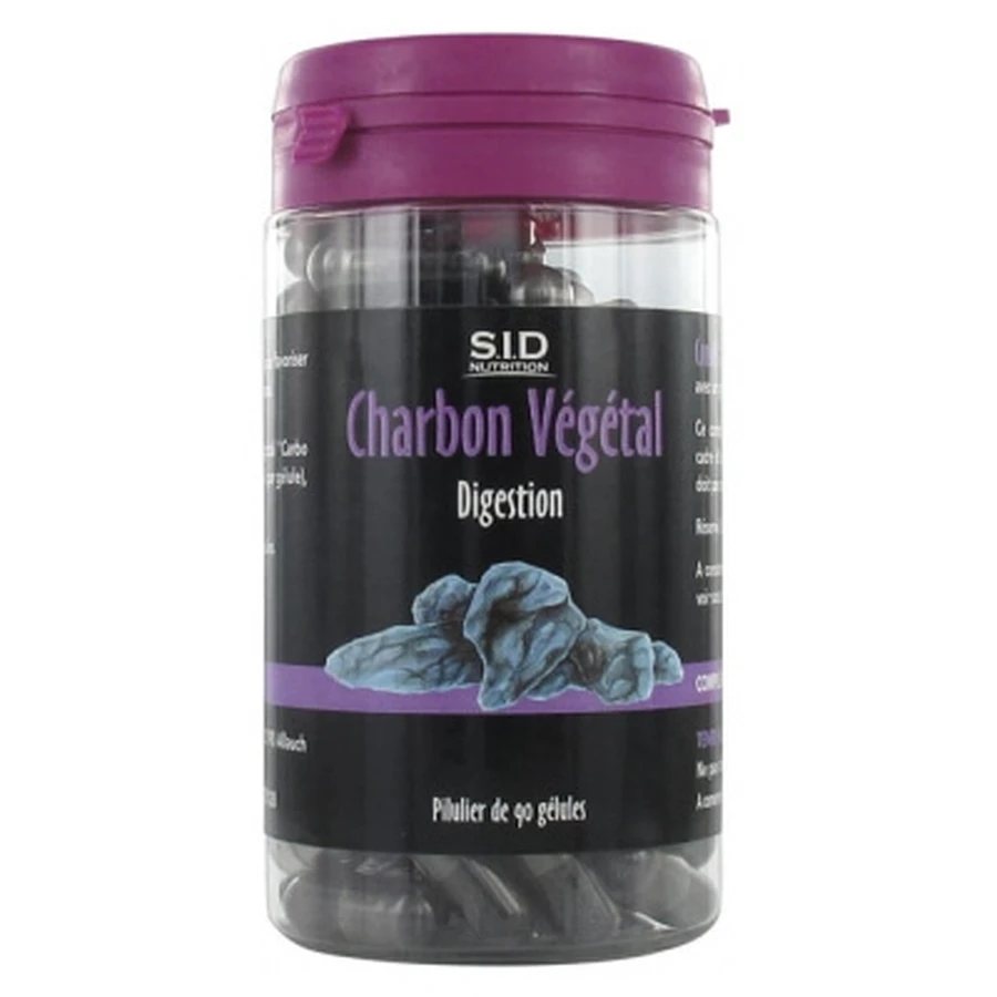 S.I.D Nutrition Spijsvertering Plantaardige houtskool 90 capsules
