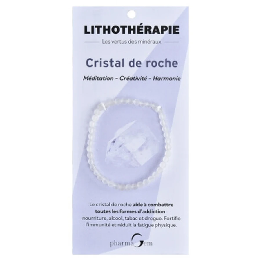 PharmaGem-armband van bergkristal voor kristaltherapie, 4 mm