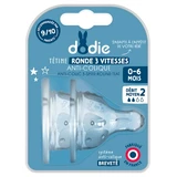 Dodie 2 Round Teats, 3 Flow Settings, Anti-Colic, Medium Flow, 0–6 Months