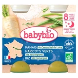 Babybio Good Night: chirivías, judías verdes y arroz — A partir de los 8 meses — Ecológico — 2 tarros de 200 g cada uno