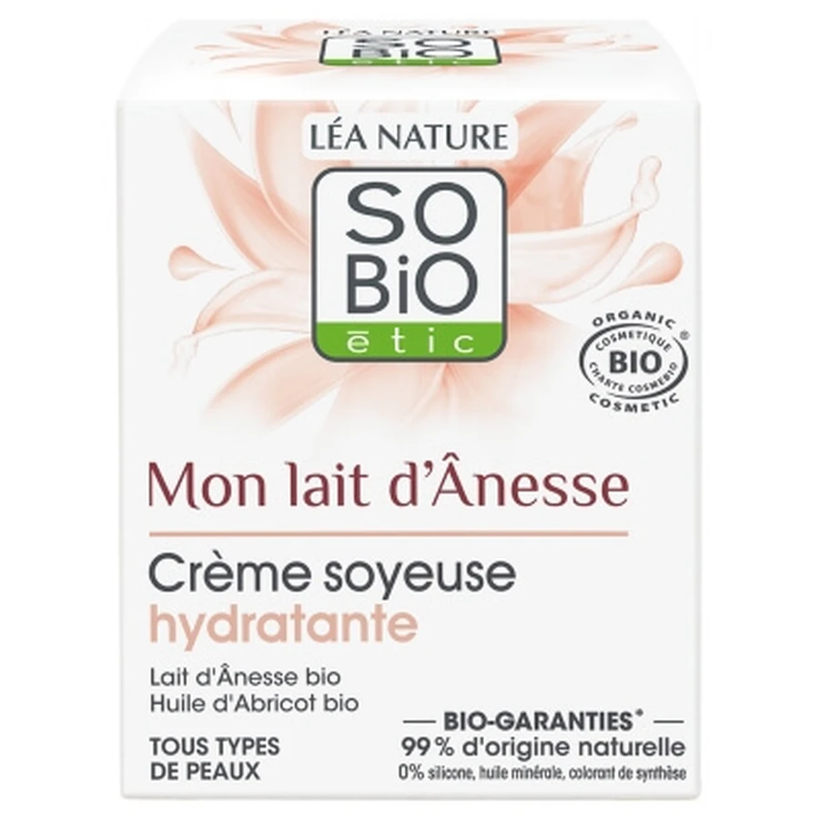 Léa Nature SO BIO étic Mon Lait d'Ânesse, crema hidratante orgánica y sedosa, 50 ml