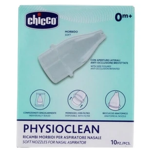Chicco Physio Clean Soft Refills for Nasal Aspirator, 0 Months and Up, 10 Refills
