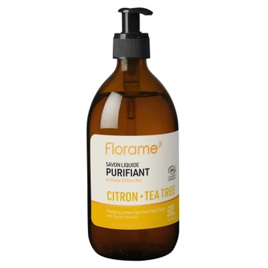 Florame Organic Lemon and Tea Tree Purifying Liquid Soap, 500 ml