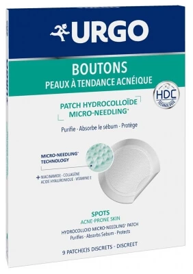 Urgo Acne Patches: Hydrocolloid Micro-Needling, 9 Patches