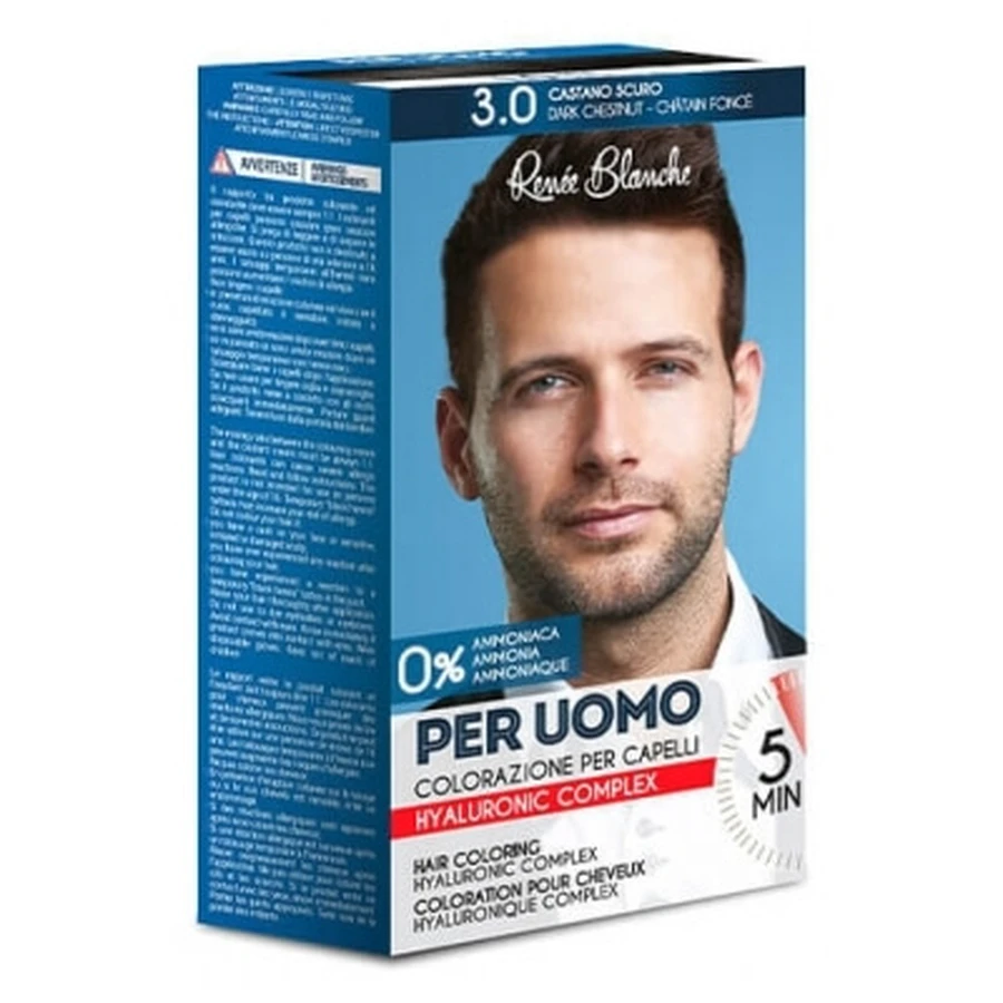 Kit de tintes para el cabello de Renée Blanche para hombre N-3, castaño oscuro
