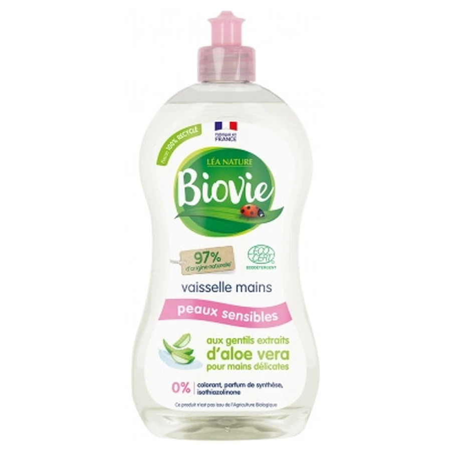 Biovie Vaisselle Mains Peaux Sensibles Aloe Vera 500 ml