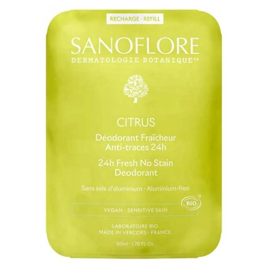 Sanoflore 24-Stunden-Frische Bio-Deodorant-Nachfüllpackung mit Zitrusduft, 50 ml