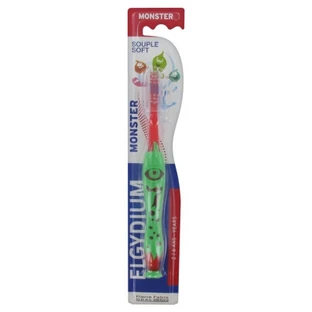 Cepillo de dientes «Monster» de Elgydium, para niños de 2 a 6 años, cerdas suaves