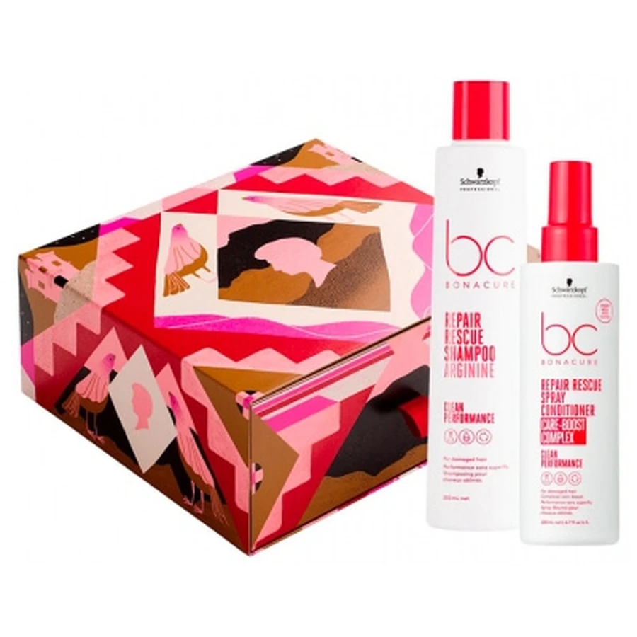 Set Schwarzkopf Professional Schwarzkopf Bonacure: Champú Repair Rescue 250 ml + Acondicionador en spray Repair Rescue 200 ml