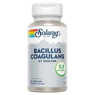 Solaray Bacillus coagulans e inulina, 2.5 mil millones, 60 cápsulas vegetarianas