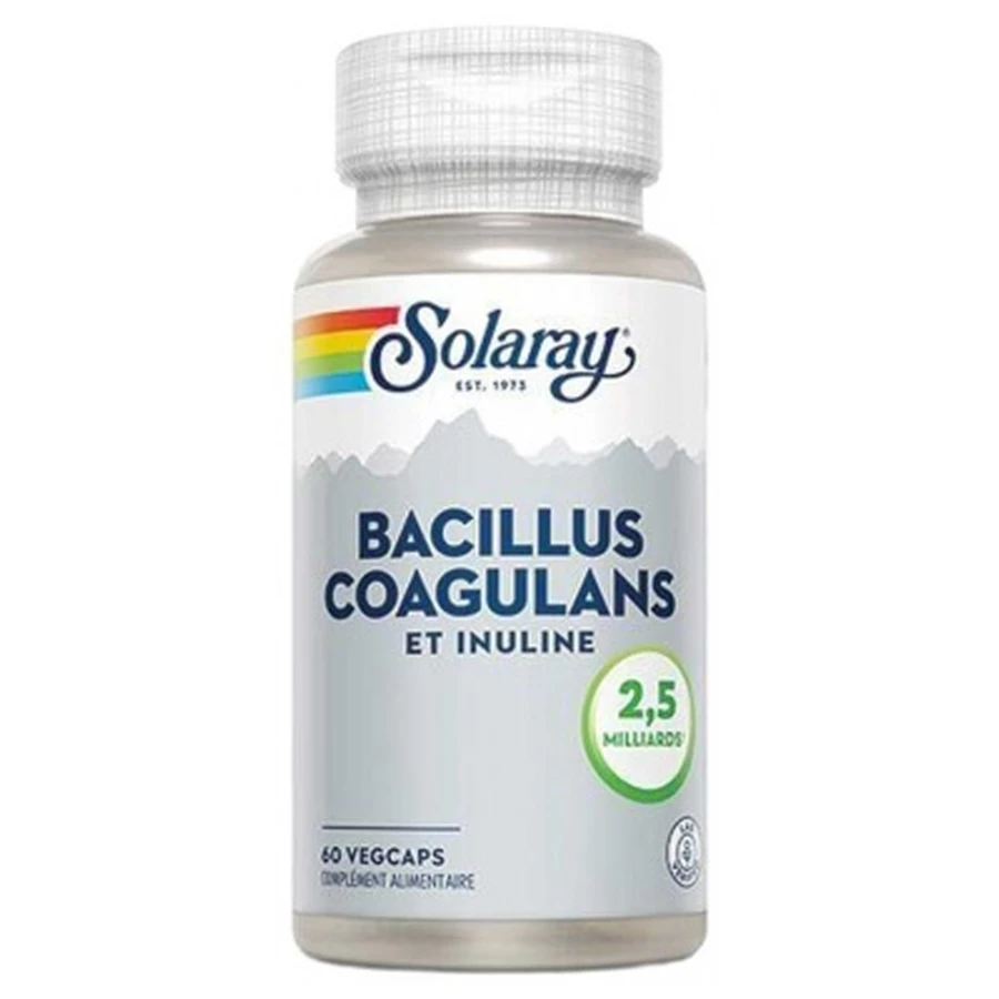Solaray Bacillus coagulans e inulina, 2.5 mil millones, 60 cápsulas vegetarianas