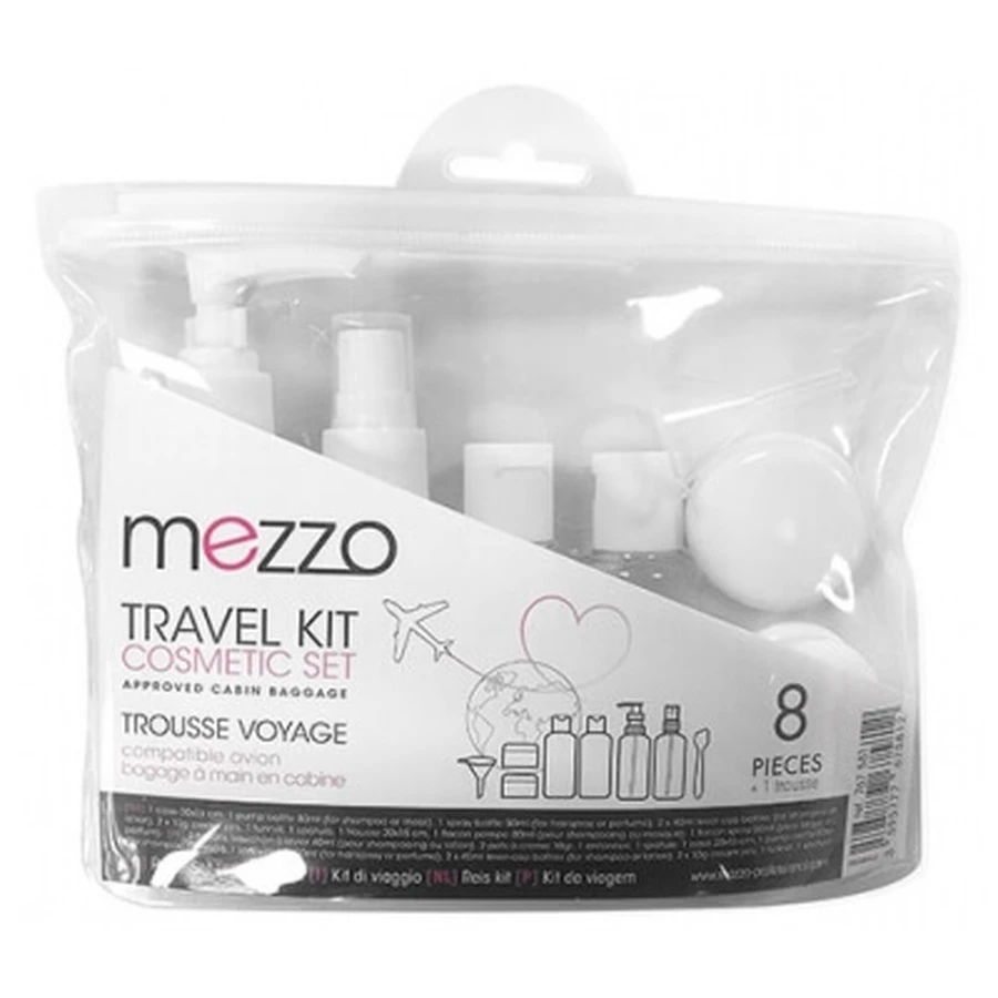 Kit de viaje Mezzo: 4 botellas + 2 tarros
