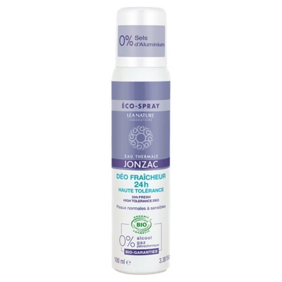 Jonzac Thermal Water 24-Hour Refreshing Deodorant, High Tolerance, Organic, 100 ml