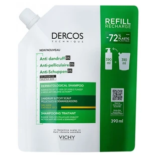 Vichy Dercos Anti-Dandruff Treatment Shampoo DS for Dry Hair Eco-Refill 390 ml