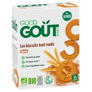 Good Goût Organic Round Cocoa Cookies, For Babies 10 Months and Up, 20 Cookies