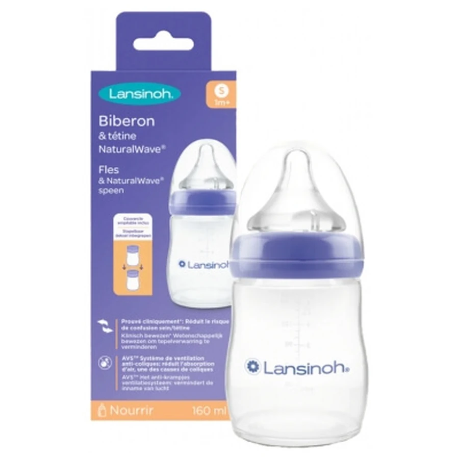 Lansinoh Natural Wave-Flasche, ab 1 Monat, 160 ml