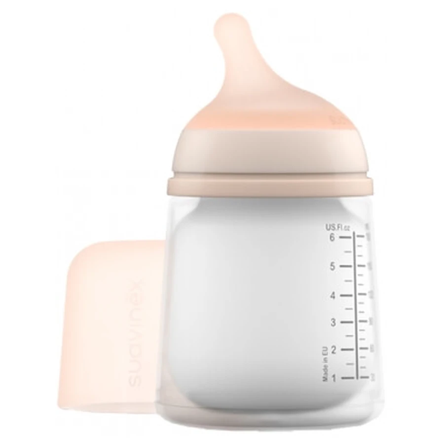Biberón anticólicos Suavinex Care Zero.Zero con flujo ajustable, 180 ml, a partir de los 0 meses