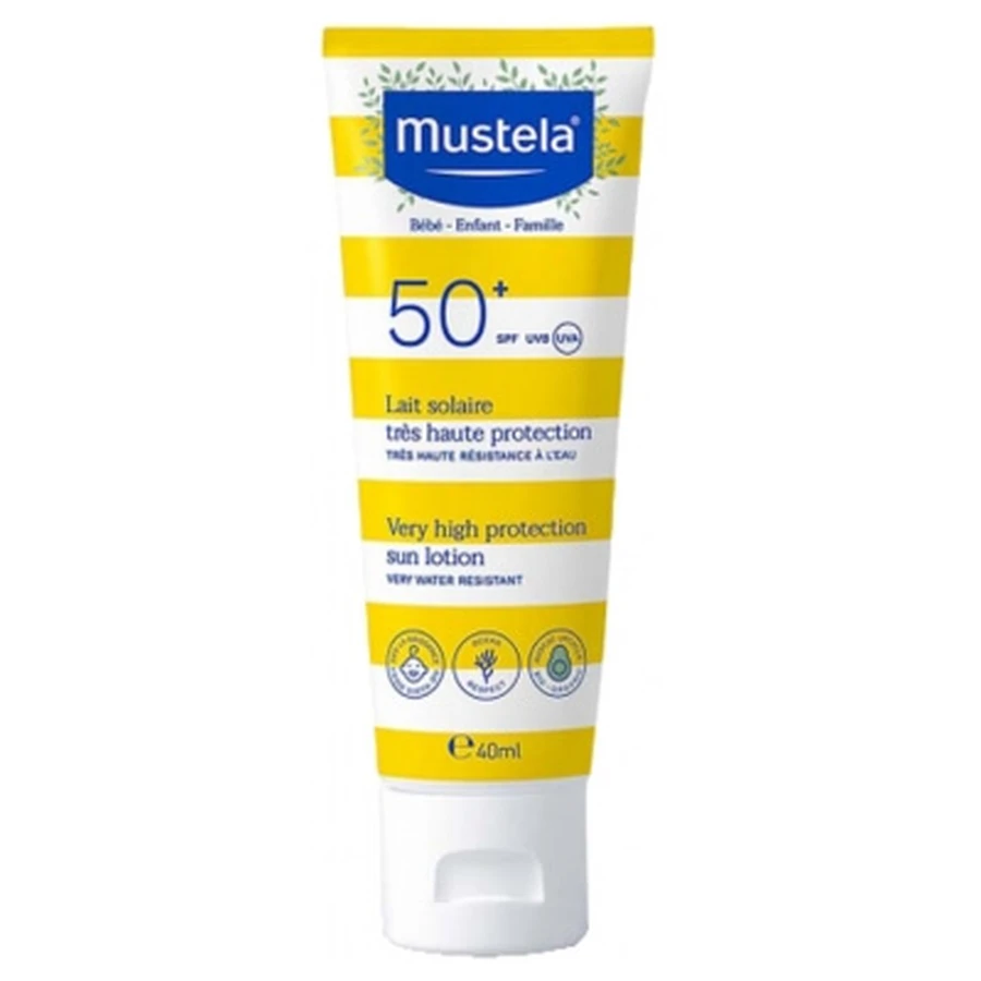 Mustela Lait Solaire Très Haute Protection Bébé-Enfant-Famille SPF50+ 40 ml