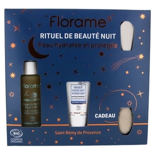 Florame Hydratation Sérum Protection Éclat 3en1 Bio 30 ml + Masque Crème Nuit Hydratant Bio 30 ml + Spatule Exfoliante Offerte
