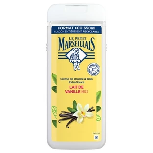 Le Petit Marseillais, crema de ducha y baño extra suave con leche de vainilla ecológica, 650 ml