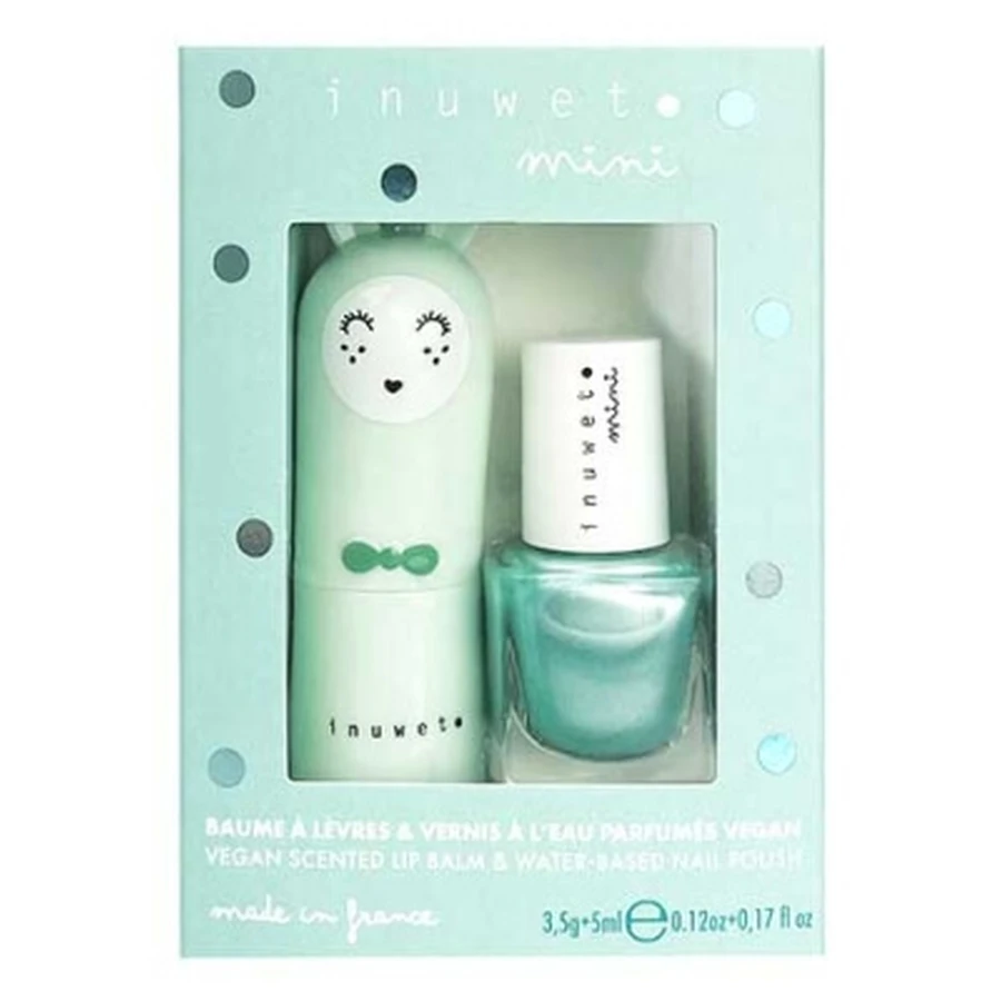 Inuwet Lip Balm Set 3.5 g + Apple-Scented Water-Based Nail Polish 5 ml