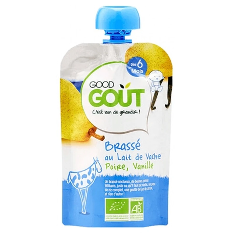 Good Goût, puré de pera y vainilla ecológico para bebés, a partir de los 6 meses, 90 g