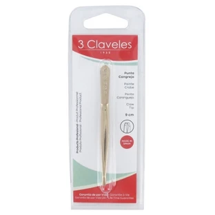 3 Claveles Gold-Pinzetten mit Krabbenkopf, 9 cm