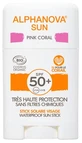 Alphanova Sun Stick for the Face, Pink Coral, SPF 50+, Organic, 12 g
