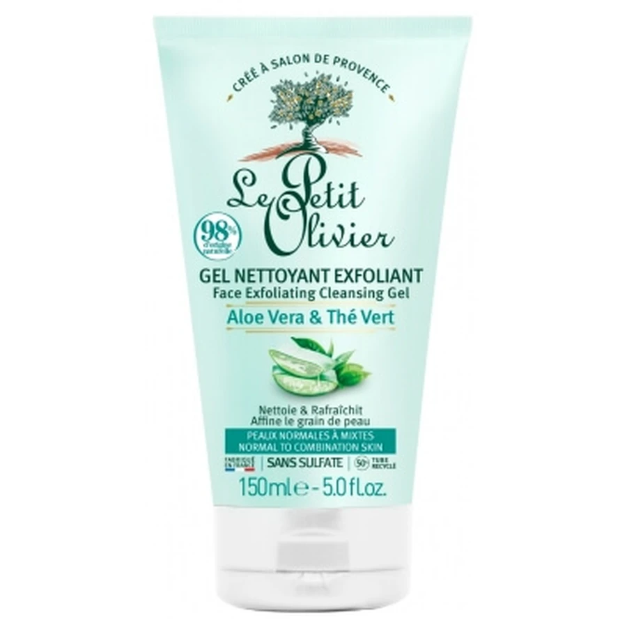 Le Petit Olivier Aloe Vera & Green Tea Exfoliating Cleansing Gel, 150 ml