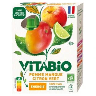 Vitabio Bio-Apfel, Mango und Limette, 4 Beutel à 100 g
