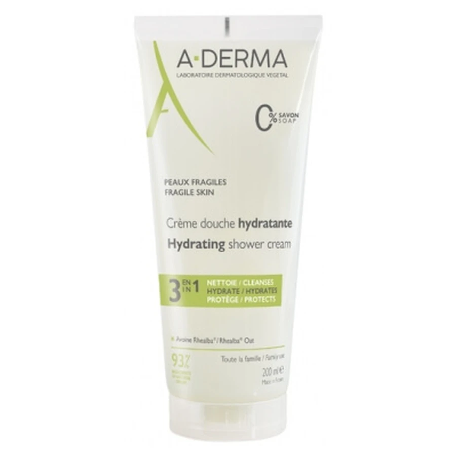 Crema hidratante de ducha 3 en 1 de A-DERMA, 200 ml