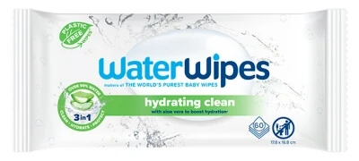 Waterwipes Moisturizing Wipes with Aloe Vera, 60 Wipes