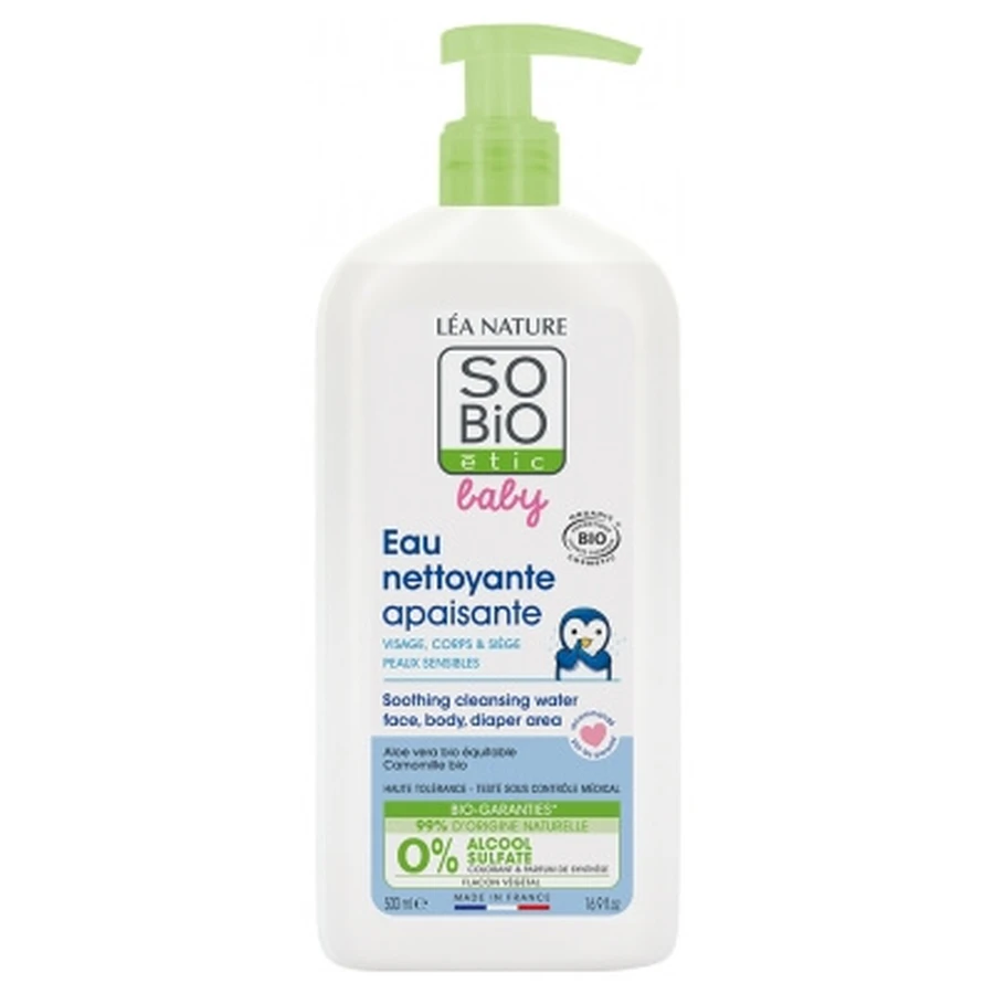 Léa Nature SO BIO étic Baby: Agua limpiadora calmante ecológica para bebés, 500 ml