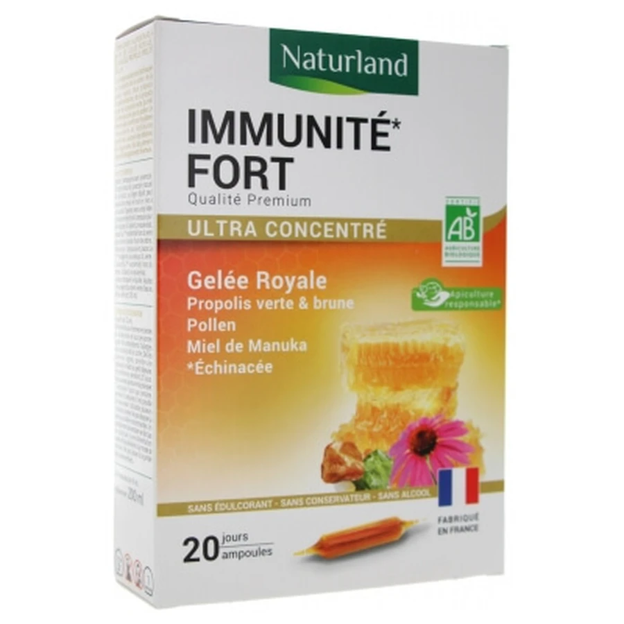 Naturland Immunity Fort Ultra Organic Concentrate, 20 Ampoules of 10 ml Each