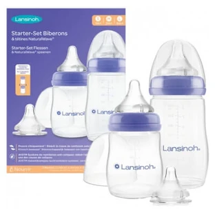Lansinoh Natural Wave Starter Set: Bottles & Nipples