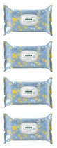 Klorane Baby 70 Toallitas limpiadoras suaves, paquete de 4 x 70 toallitas