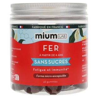 Mium Lab Zuckerfreie Eisen-Gummibärchen, 42 Stück