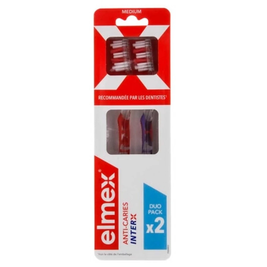 Elmex Anti-Karies InterX Zahnbürste, mittel, Doppelpack
